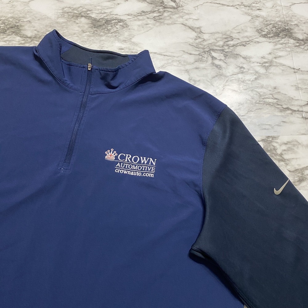 Nike Dri-Fit Crown Automotive Men's Sweatshirt Size XL Blue Long Sleeve 746102 - Picture 4 of 12